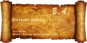 Balean Appia névjegykártya